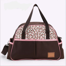 Bolsa de pañales para bebés con impresión de leopardo rosa